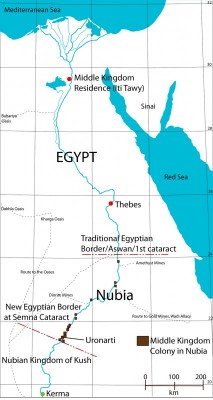 Figure 1. Egypt and Nubia during the early second millennium BC.